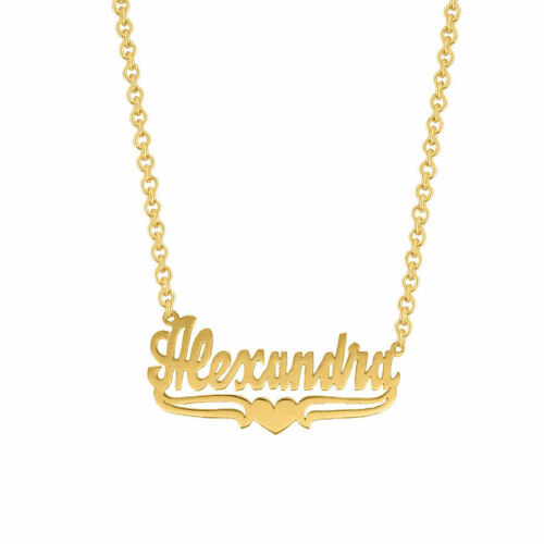 14K Gold Overlay Name Necklace- Single Plate, Style 1